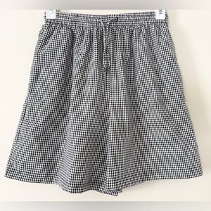 Vintage Gingham Black Cotton Shorts